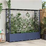 vidaXL Verhoogd Bed met Trellis en Dak Grijs 203 x 40 x 136 cm PP