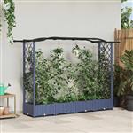 vidaXL Verhoogd Bed met Trellis en Dak Grijs 207 x 40 x 123 cm PP