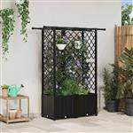 vidaXL Verhoogd Bed met Trellis en Dak Zwart 124 x 40 x 136 cm PP