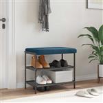 vidaXL Bankkussen fluweel Blauw Diepte 35 cm