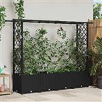 vidaXL Verhoogd Bed met Trellis en Dak Zwart 203 x 40 x 136 cm PP