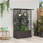 vidaXL Verhoogd Bed met Trellis en Dak Bruin 124 x 40 x 136 cm PP