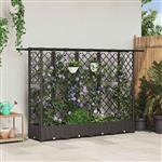 vidaXL Verhoogd Bed met Trellis en Dak Bruin 202,5 x 40 x 121 cm PP