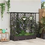 vidaXL Verhoogd Bed met Trellis en Dak Bruin 164 x 40 x 121 cm PP