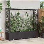 vidaXL Verhoogd Bed met Trellis en Dak Bruin 203 x 40 x 136 cm PP