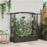 vidaXL Verhoogd Bed met Trellis en Dak Bruin 169 x 40 x 123 cm PP