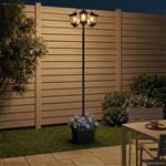 vidaXL 3-Arm Lantaarnpaal Met Plantenbak Zwart 32 x 32 x 188 cm