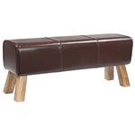 vidaXL Bank 110 x 30 x 45 cm Echt Leer Donkerbruin