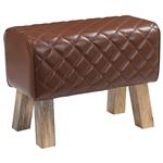 vidaXL Bank 60 x 30 x 45 cm Echt Leer Bruine diamant