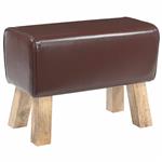 vidaXL Bank 60 x 30 x 45 cm Echt Leer Donkerbruin