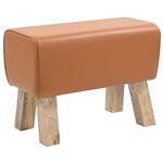 vidaXL Bank 60 x 30 x 45 cm Echt Leer Bruin