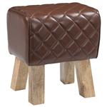 vidaXL Bank 40 x 30 x 45 cm Echt Leer Bruine diamant