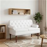 vidaXL Loungebank met knopencomfort Wit 120 x 65 x 77 cm Kunstleer