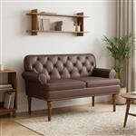 vidaXL Loungebank met knopencomfort Bruin 120 x 65 x 77 cm Kunstleer