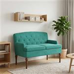 vidaXL Loungebank met knopencomfort Turquoise 111 x 65 x 79 cm Fluweel