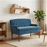 vidaXL Loungebank met knopencomfort Blauw 111 x 65 x 79 cm Fluweel