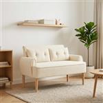 vidaXL Loungebank met knopencomfort Crèmekleurig 117 x 67 x 77 cm