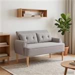 vidaXL Loungebank met knopencomfort Lichtgrijs 117 x 67 x 77 cm Bouclé