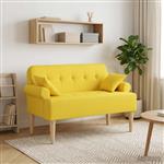 vidaXL Loungebank met knopencomfort Licht Geel 120 x 65 x 79 cm Stof