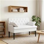 vidaXL Loungebank met knopencomfort Wit 111 x 68 x 80 cm Stof