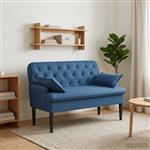vidaXL Loungebank met knopencomfort Blauw 111 x 68 x 80 cm Stof