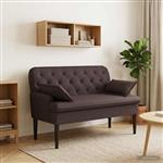 vidaXL Loungebank met knopencomfort Donkerbruin 111 x 68 x 80 cm Stof