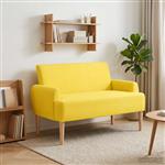 vidaXL Loungebank met knopencomfort Lichtgeel 116 x 67 x 81 cm