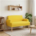 vidaXL Loungebank met knopencomfort Lichtgeel 116 x 67 x 80 cm Stof