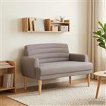 vidaXL Loungebank met knopencomfort Taupe 116 x 67 x 80 cm Stof