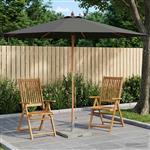 vidaXL Tuinparasol Ø 300 x 248 cm massief eucalyptushout Antraciet