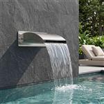 vidaXL Zwembadwaterval met LED Roestvrij staal 304 30 x 9 x 26 cm
