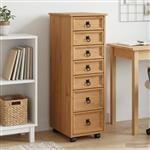 vidaXL Rolkast met lades CORONA Massief grenenhout en engineered wood