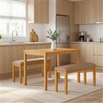 vidaXL Eetbank 95 x 32 x 45 cm Massief Eikenhout Grijs