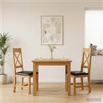 vidaXL Eetkamerstoel 2 st Massief Eikenhout Zwart 45 x 54 x 105 cm