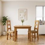 vidaXL Eetkamerstoel 2 st Massief Eikenhout Beige 45 x 51 x 105 cm