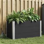 vidaXL Verhoogde plantenbak Zwart 100 x 50 x 54 cm WPC en Aluminium