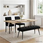 vidaXL Bank met knoopverstelling Zwart 110 x 40 x 46 cm Fluweel
