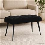 vidaXL Bank met knoopverstelling Zwart 80 x 40 x 46 cm Fluweel