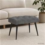 vidaXL Bank met knoopverstelling Donkergrijs 60 x 40 x 45 cm Fluweel