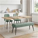 vidaXL Bank met knoopverstelling Zeegroen 110 x 40 x 46 cm fluweel