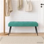 vidaXL Bank met knoopverstelling Turquoise 110 x 40 x 46 cm fluweel