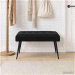 vidaXL Bank met knoopverstelling Zwart 80 x 40 x 46 cm fluweel