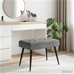 vidaXL Bank met knoopverstelling Donkergrijs 60 x 40 x 45 cm fluweel