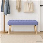 vidaXL Kanaal-geplooide bank Jeans Blauw 110 x 40 x 46 cm Stof