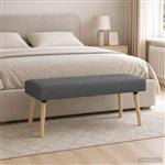 vidaXL Kanaal-geplooide bank Donkergrijs 110 x 40 x 46 cm Stof