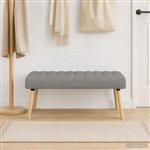 vidaXL Kanaal-geplooide bank Lichtgrijs 110 x 40 x 46 cm Stof