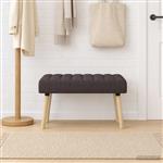 vidaXL Kanaal-geplooide bank Donkerbruin 80 x 40 x 46 cm Stof