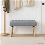 vidaXL Kanaal-geplooide bank Lichtgrijs 80 x 40 x 46 cm Stof