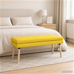 vidaXL Dubbel Laagige Bank Lichtgeel 110 x 40 x 47 cm Stof
