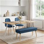 vidaXL Dubbel Laagige Bank Blauw 110 x 40 x 47 cm Stof